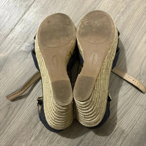 Solesenseability Espadrille Braided Wedge Sandals Dark Blue Navy Women's Size 10 - Picture 4 of 7